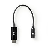 USB adapter | USB 3.1 | USB Type-C™ Dugasz | 3.5 mm Aljzat | 0.15 m | Kerek | Nikkelezett | PVC | Fekete | Ablakos Doboz