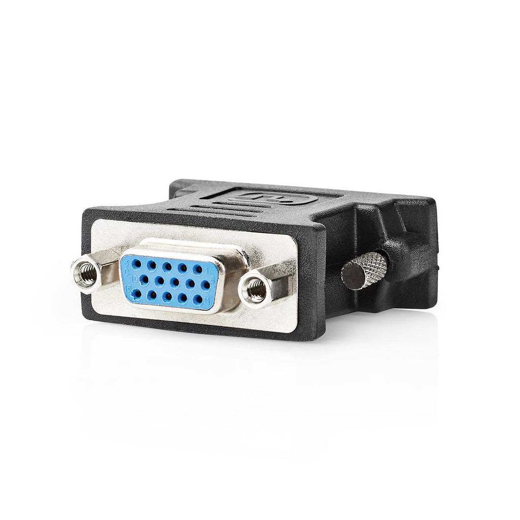 DVI adapter | DVI-D | VGA Aljzat | Nikkel | Egyenes | PVC | Fekete | Buborékfólia