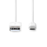 USB kábel | USB 2.0 | USB-A Dugasz | USB Micro-B Dugasz | 480 Mbps | Nikkelezett | 1.00 m | Kerek | PVC | Fehér | Doboz