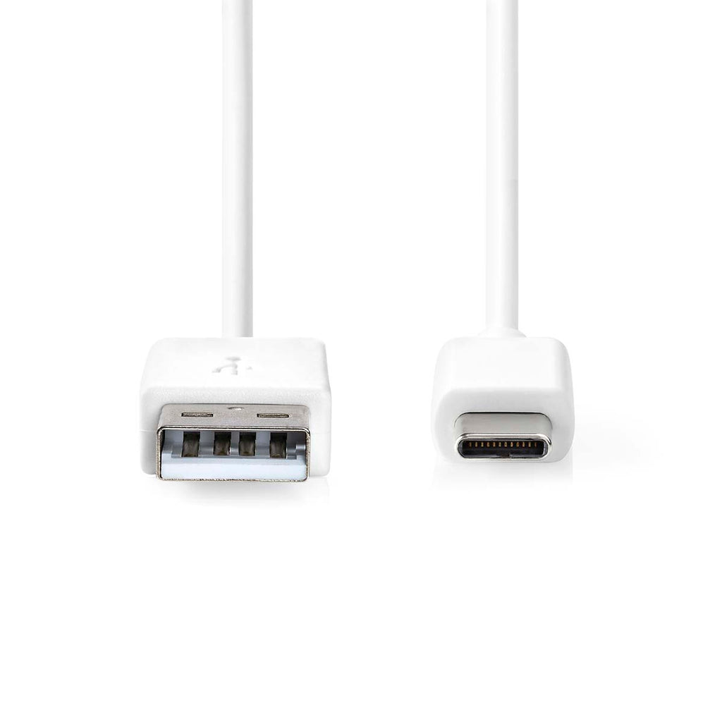 USB kábel | USB 2.0 | USB-A Dugasz | USB-C™ Dugasz | 480 Mbps | Nikkelezett | 1.00 m | Kerek | PVC | Fehér | Doboz