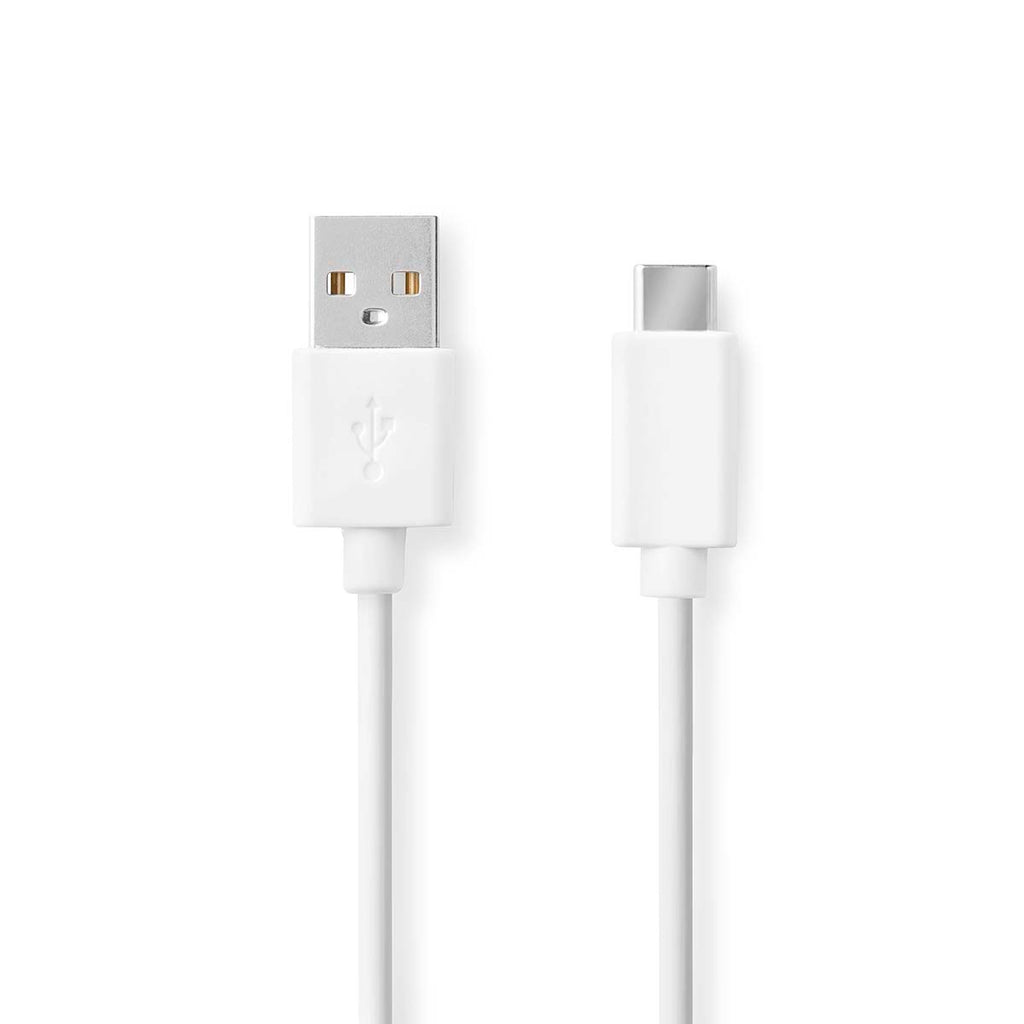 USB kábel | USB 2.0 | USB-A Dugasz | USB-C™ Dugasz | 480 Mbps | Nikkelezett | 1.00 m | Kerek | PVC | Fehér | Doboz