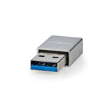 USB-A Adapter | USB 3.2 Gen 1 | USB-A Dugasz | USB-C™ Aljzat | 5 Gbps | Kerek | Nikkelezett | Fekete | Doboz