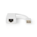 USB adapter | USB 2.0 | USB-A Dugasz | RJ45 Aljzat | 100 Mbps | 0.20 m | Kerek | Aranyozott / Nikkelezett | ABS | Fehér | Buborékfólia