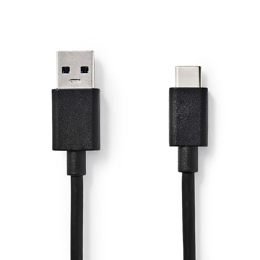 USB kábel | USB | USB-A Dugasz | USB Type-C™ Dugasz | Nikkelezett | 1.00 m | Kerek | PVC | Fekete | Buborékfólia