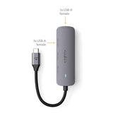 USB hub | 1x USB-C™ | 4x USB A Female | 4-Port port(s) | USB 3.2 Gen 1 | USB-áramellátású | 5 Gbps-6