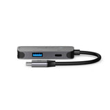 USB Többportos Adapter | USB 3.2 Gen 1 | USB-C™ Dugasz | HDMI™ Kimenet / USB-A Aljzat / USB-C™ Aljzat | 0.10 m | Kerek | Nikkelezett | PVC | Szürke | Doboz-1