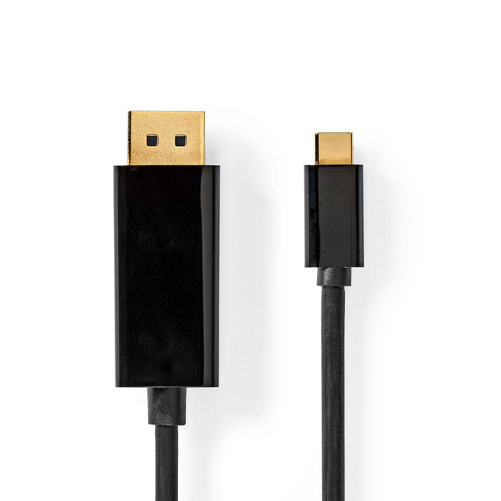 USB-C™ Adapter | USB 3.2 Gen 1 | USB-C™ Dugasz | DisplayPort Dugasz | 4K@60Hz | 2.00 m | Kerek | Aranyozott | PVC | Fekete | Doboz