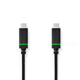 USB kábel | USB 3.2 Gen 1 | USB-C™ Dugasz | USB-C™ Dugasz | 4K@60Hz | 5 Gbps | Nikkelezett | 2.00 m | Kerek | PVC | Fekete | Doboz