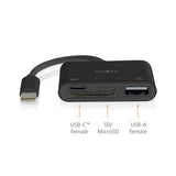 USB hub | 1x USB-C™ | 1x USB A / 1x USB-C™ | 4-Port port(s) | USB 2.0 | USB-áramellátású | SD & MicroSD-4