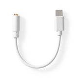 USB adapter | USB 2.0 | USB-C™ Dugasz | 3.5 mm Aljzat | 0.10 m | Kerek | Nikkelezett | PVC | Fehér | Doboz