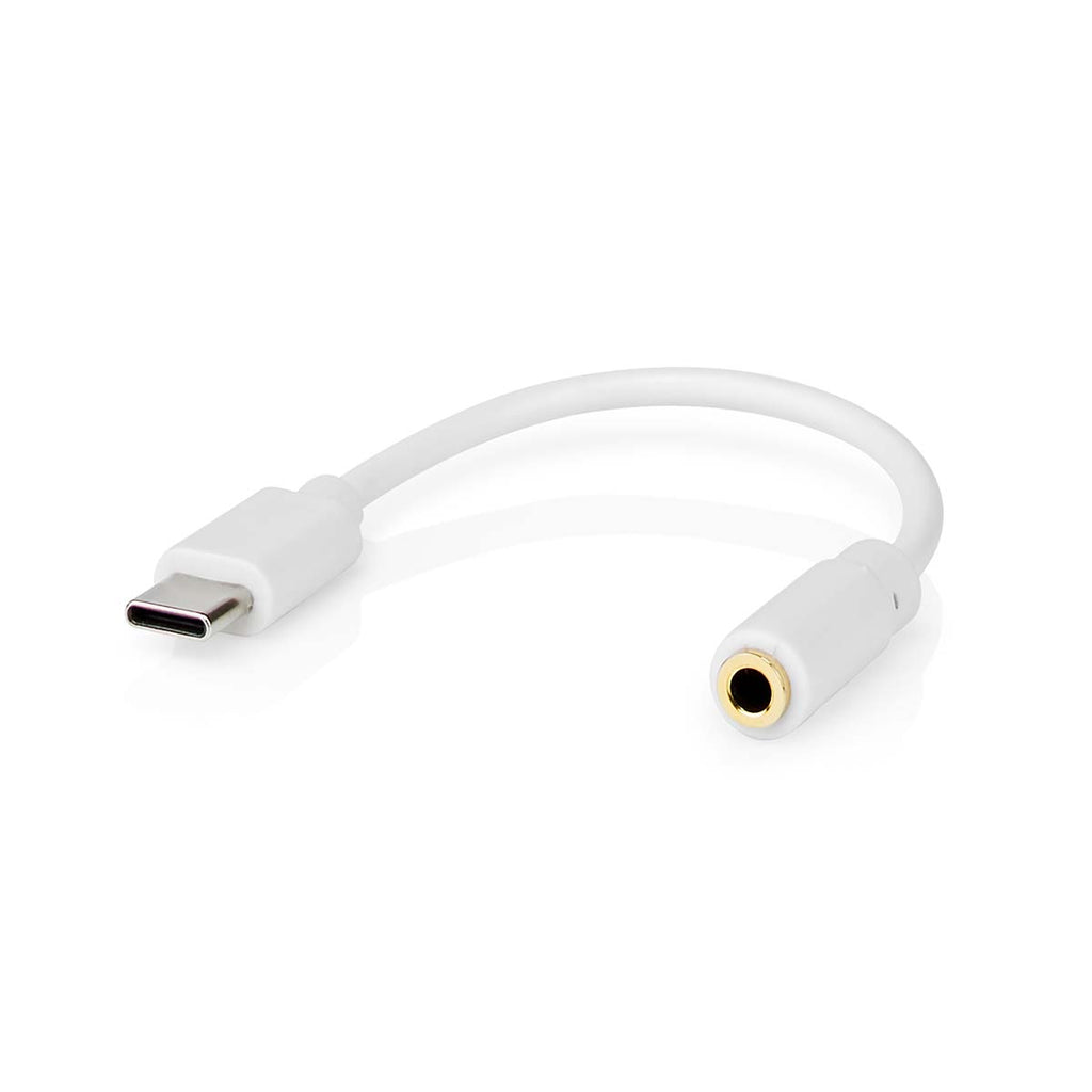 USB adapter | USB 2.0 | USB-C™ Dugasz | 3.5 mm Aljzat | 0.10 m | Kerek | Nikkelezett | PVC | Fehér | Doboz