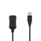 Aktív USB-kábel | USB 2.0 | USB-A Dugasz | USB-A Aljzat | 480 Mbps | 20.0 m | Kerek | Nikkelezett | PVC | Réz | Label-0