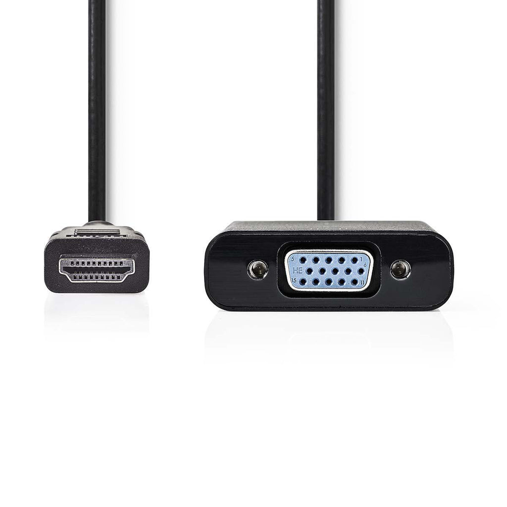 HDMI™ kábel | HDMI™ Csatlakozó | VGA Aljzat | 1080p | Nikkelezett | 0.20 m | Egyenes | PVC | Fekete | Műanyag Zacskó