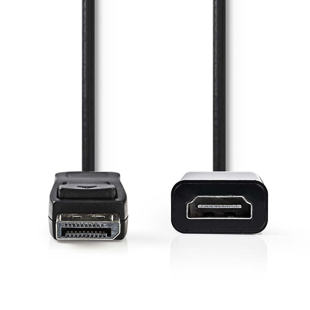 DisplayPort kábel | DisplayPort Dugasz | HDMI™ Kimenet | 4K@30Hz | Nikkelezett | 0.20 m | Kerek | PVC | Fekete | Műanyag Zacskó
