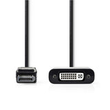 DisplayPort - DVI kábel | DisplayPort-dugasz - DVI-D 24 + 1 Pólusú Aljzat | 0,2 m | Fekete