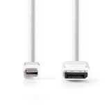 Mini DisplayPort kábel | DisplayPort 1.2 | Mini DisplayPort Dugasz | DisplayPort Dugasz | 21.6 Gbps | Nikkelezett | 2.00 m | Kerek | PVC | Fehér | Műanyag Zacskó-1