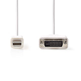 Mini DisplayPort kábel | DisplayPort 1.2 | Mini DisplayPort Dugasz | DVI-D 24+1-Érintkezős Dugasz | 21.6 Gbps | Nikkelezett | 2.00 m | Kerek | PVC | Fehér | Műanyag Zacskó