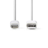 USB kábel | Apple Lightning | Apple Lightning, 8 Pólusú | USB-A Dugasz | Nikkelezett | 2.00 m | Kerek | PVC | Fehér | Műanyag Zacskó