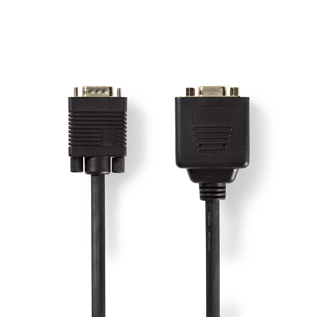 VGA kábel | VGA-dugasz - 2 db VGA-aljzat | 0,2 m | Fekete