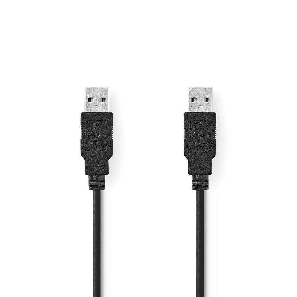USB kábel | USB 2.0 | USB-A Dugasz | USB-A Dugasz | 480 Mbps | Nikkelezett | 1.00 m | Kerek | PVC | Fekete | Műanyag Zacskó