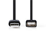 USB 2.0 kábel | A Dugasz - A Aljzat | 0,2 m | Fekete