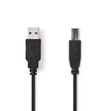 USB kábel | USB 2.0 | USB-A Dugasz | USB-B Dugasz | 480 Mbps | Nikkelezett | 5.00 m | Kerek | PVC | Fekete | Műanyag Zacskó