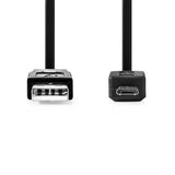 USB kábel | USB 2.0 | USB-A Dugasz | USB Micro-B Dugasz | 480 Mbps | Nikkelezett | 1.00 m | Lapos | PVC | Fekete | Műanyag Zacskó