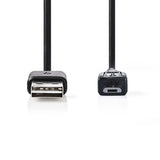 USB Mikro-B Adapter | USB 2.0 | USB Micro-B Dugasz | USB-A Aljzat | 480 Mbps | 0.20 m | Kerek | Nikkelezett | PVC | Fekete | Műanyag Zacskó
