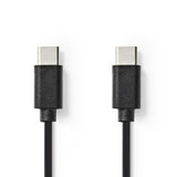 USB kábel | USB | USB Type-C™ Dugasz | USB Type-C™ Dugasz | Nikkelezett | 1.00 m | Kerek | PVC | Fekete | Műanyag Zacskó
