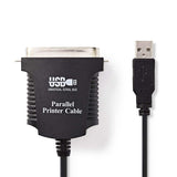 USB Nyomtatókábel | USB A Dugasz - Centronics 36 tűs Dugasz | 2,0 m | Fekete