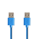 USB kábel | USB 3.2 Gen 1 | USB-A Dugasz | USB-A Dugasz | 5 Gbps | Nikkelezett | 1.00 m | Kerek | PVC | Kék | Műanyag Zacskó