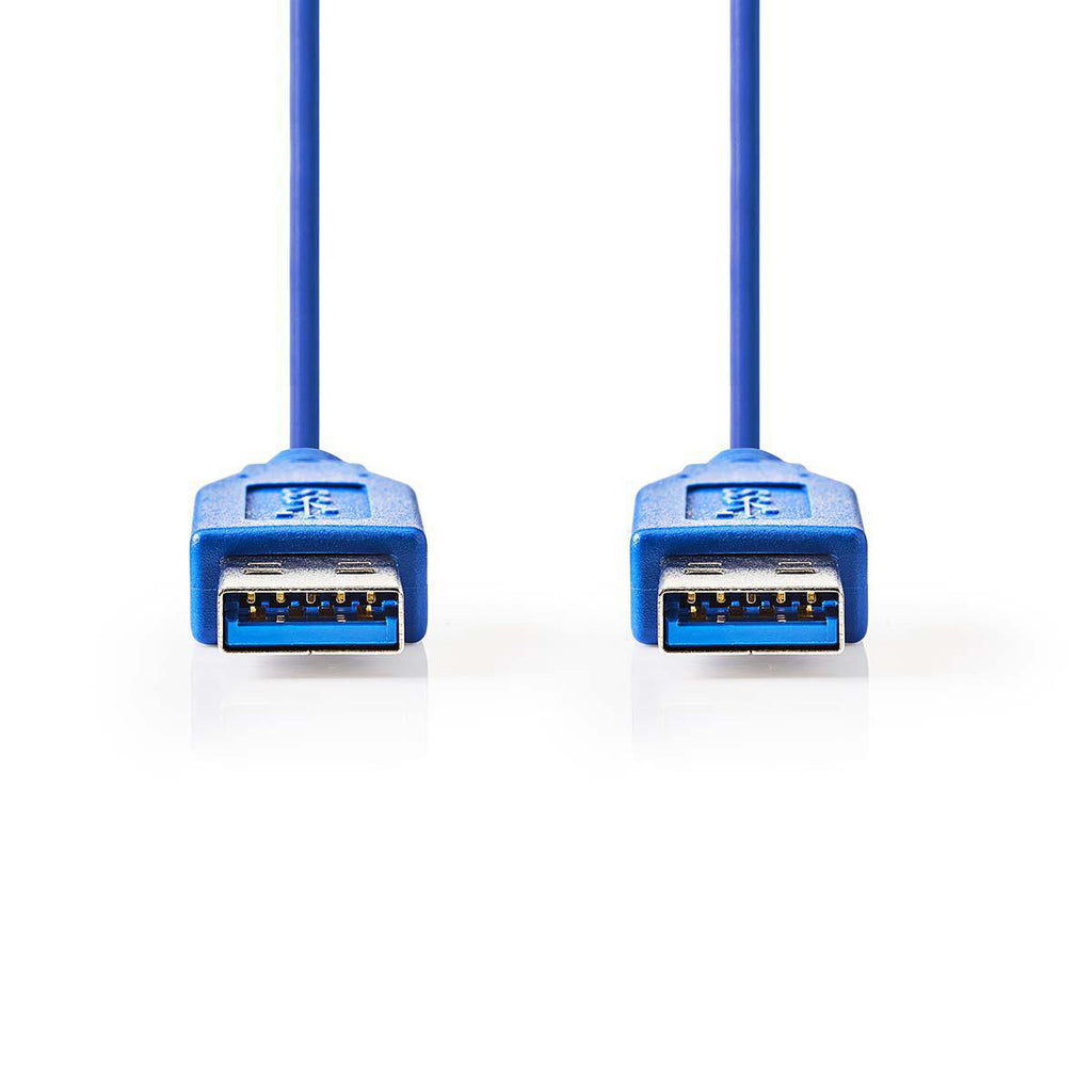 USB kábel | USB 3.2 Gen 1 | USB-A Dugasz | USB-A Dugasz | 5 Gbps | Nikkelezett | 2.00 m | Kerek | PVC | Kék | Műanyag Zacskó