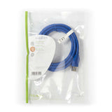 USB kábel | USB 3.2 Gen 1 | USB-A Dugasz | USB-A Dugasz | 5 Gbps | Nikkelezett | 2.00 m | Kerek | PVC | Kék | Műanyag Zacskó