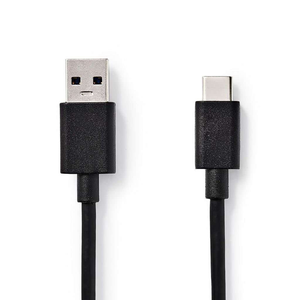USB kábel | USB | USB-A Dugasz | USB Type-C™ Dugasz | Nikkelezett | 1.00 m | Kerek | PVC | Fekete | Műanyag Zacskó