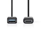 USB 3.2 Gen 1 kábel | C Típusú Dugasz - A Aljzat | 0,15 m | Fekete