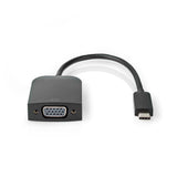 USB adapter | USB 3.2 Gen 1 | USB-C™ Dugasz | VGA Aljzat | 5 Gbps | 0.20 m | Kerek | Nikkelezett | PVC | Fekete | Műanyag Zacskó