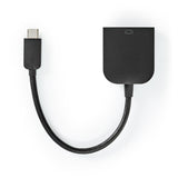 USB adapter | USB 3.2 Gen 1 | USB-C™ Dugasz | VGA Aljzat | 5 Gbps | 0.20 m | Kerek | Nikkelezett | PVC | Fekete | Műanyag Zacskó