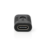 USB-C™ Adapter | USB 3.2 Gen 2 | USB-C™ Aljzat | USB-C™ Aljzat | 4K@60Hz | 10 Gbps | Kerek | Nikkelezett | Fekete | Boríték