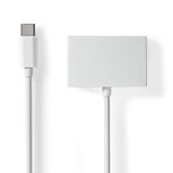 USB-C™ Adapter | USB 2.0 | USB-C™ Dugasz | 3.5 mm Aljzat | 0.10 m | Kerek | Nikkelezett | ABS/PVC | Fehér | Boríték