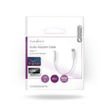 USB adapter | USB 2.0 | USB-C™ Dugasz | 3.5 mm Aljzat | 0.10 m | Kerek | Nikkelezett | PVC | Fehér | Műanyag Zacskó