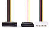 Belső hálózati kábel | SATA 15 tűs Dugasz - SATA 15 tűs Aljzat + Molex Aljzat | 0,15 m | Különféle
