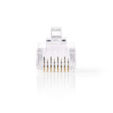 Hálózati Csatlakozó | RJ45 Male - Sodrott Cat 6 UTP-kábelekhez | 10 darabos | Átlátszó