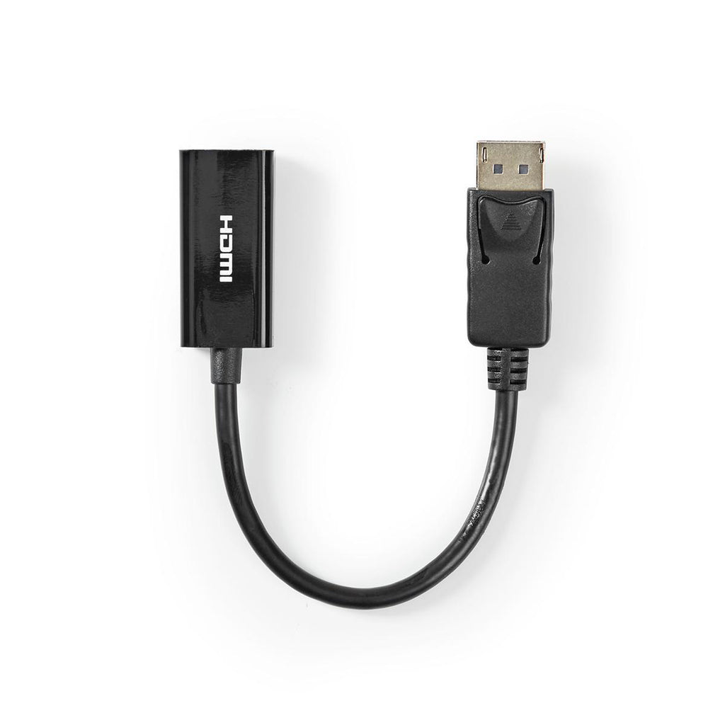 DisplayPort kábel | DisplayPort Dugasz | HDMI™ Kimenet | 4K@30Hz | Nikkelezett | 0.20 m | Kerek | PVC | Fekete | Papírfüles