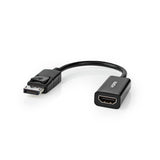 DisplayPort kábel | DisplayPort Dugasz | HDMI™ Kimenet | 4K@30Hz | Nikkelezett | 0.20 m | Kerek | PVC | Fekete | Papírfüles