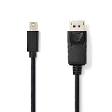 Mini DisplayPort-DisplayPort Kábel | Mini DisplayPort Dugasz | DisplayPort Dugasz | 2,0 m | Fekete