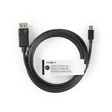 Mini DisplayPort-DisplayPort Kábel | Mini DisplayPort Dugasz | DisplayPort Dugasz | 2,0 m | Fekete