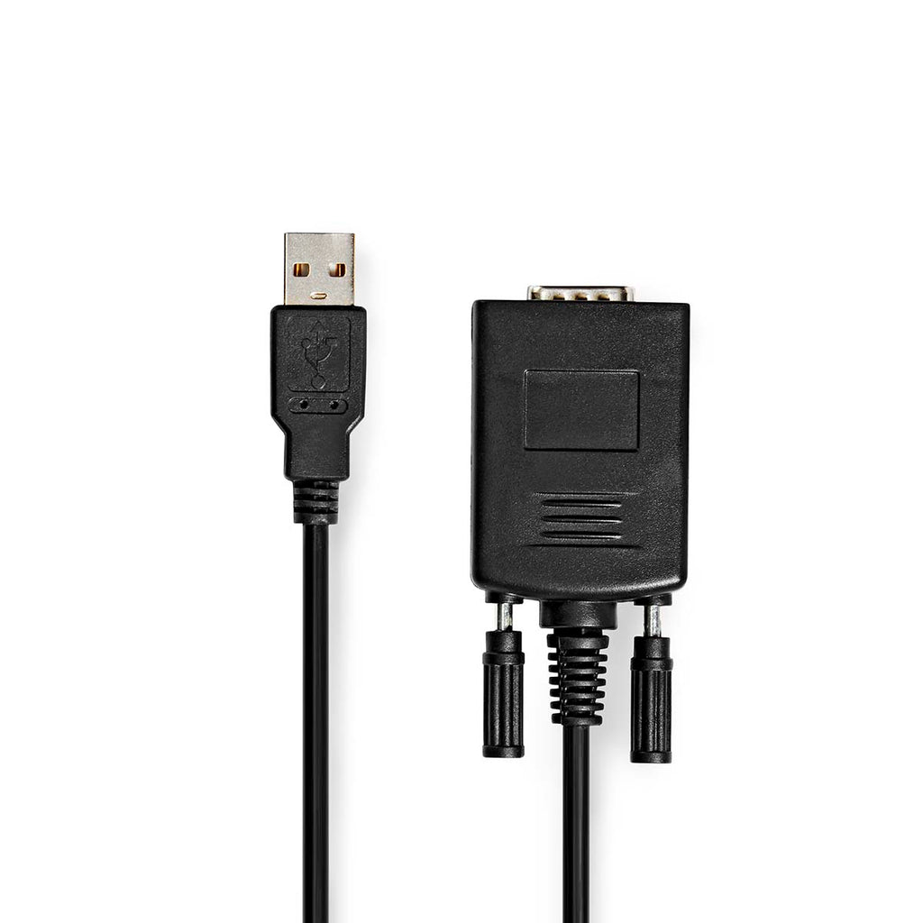 RS232 átalakító | USB-A Dugasz | RS232 | Nikkelezett | 0.90 m | Kerek | PVC | Fekete | Doboz