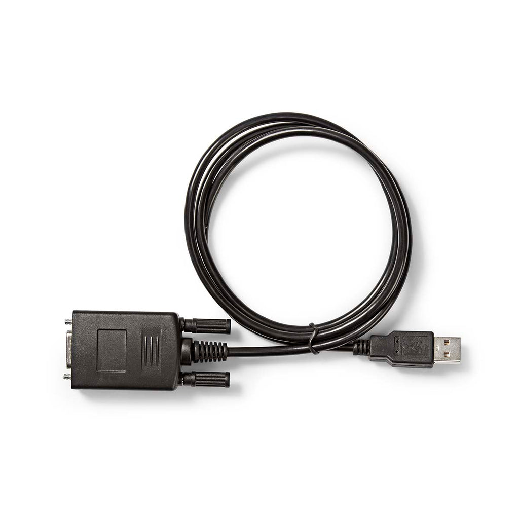 RS232 átalakító | USB-A Dugasz | RS232 | Nikkelezett | 0.90 m | Kerek | PVC | Fekete | Doboz