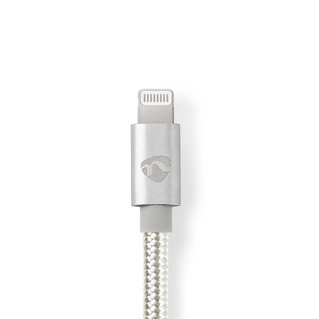 Lightning Kábel | USB 2.0 | Apple Lightning, 8 Pólusú | USB-C™ Dugasz | 480 Mbps | Aranyozott | 1.00 m | Kerek | Márkás / Nejlon Tok | Aluminium / Ezüst | Ablakos Fedő Doboz