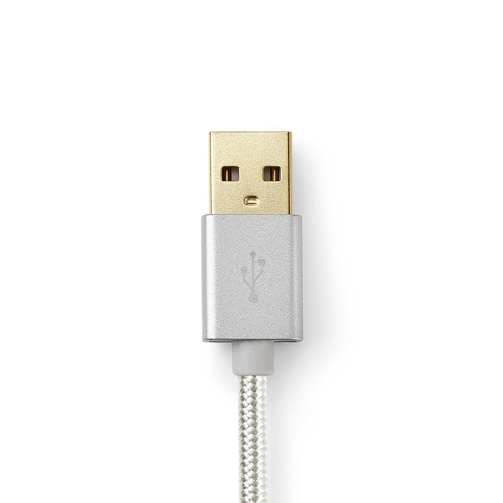 USB kábel | USB | USB-A Dugasz | USB Micro-B Dugasz | Aranyozott | 2.00 m | Kerek | Márkás / Nejlon Tok | Aluminium | Ablakos Fedő Doboz